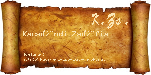 Kacsándi Zsófia névjegykártya